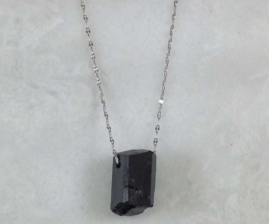 Black Tourmaline Rough Pendant (1pc)-2